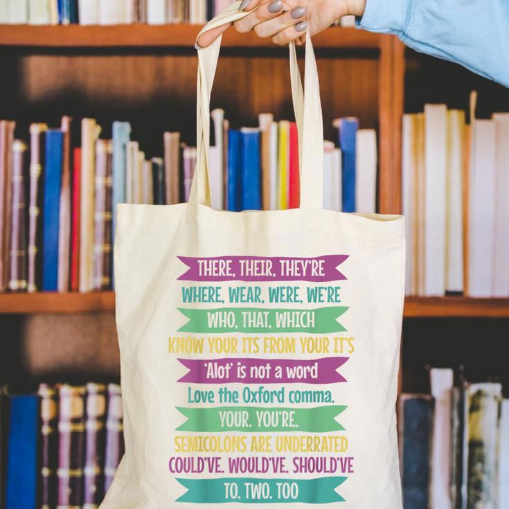 Their There And They'Re English Teacher Men Women Canvas Tote Bag, English Teacher Tote Bags, funny gift