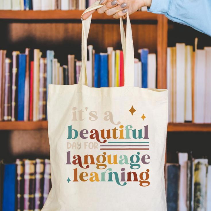 It's A Beautiful Day For Language Learning ESL Teacher ESOL Canvas Tote Bag, Esl Teacher Tote Bags, funny gift It's A Beautiful Day For Language Learning ESL Teacher ESOL Canvas Tote Bag, Esl Teacher Tote Bags, funny gift