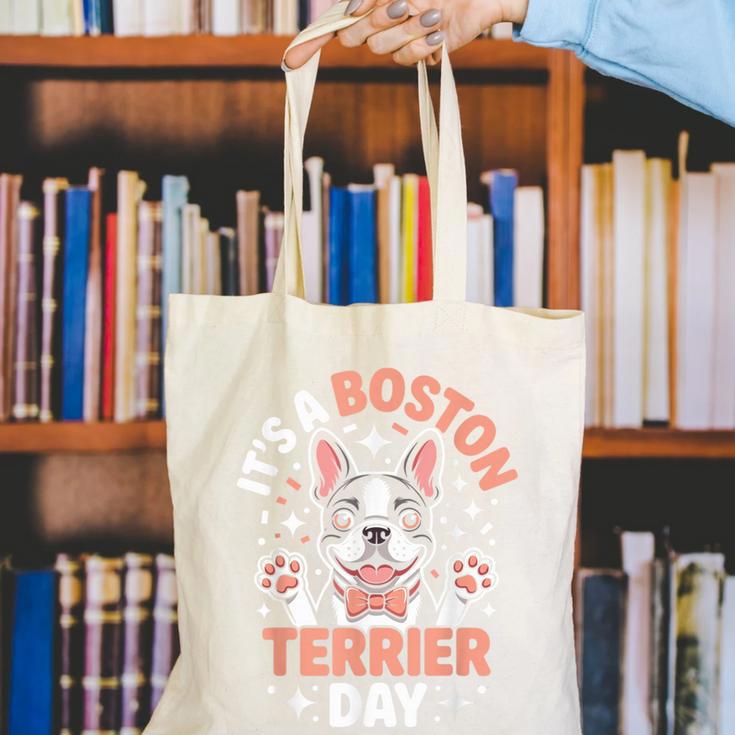 It’s A Boston Terrier Day Pet Cute Dog Lover Cartoon Canvas Tote Bag, funny gift