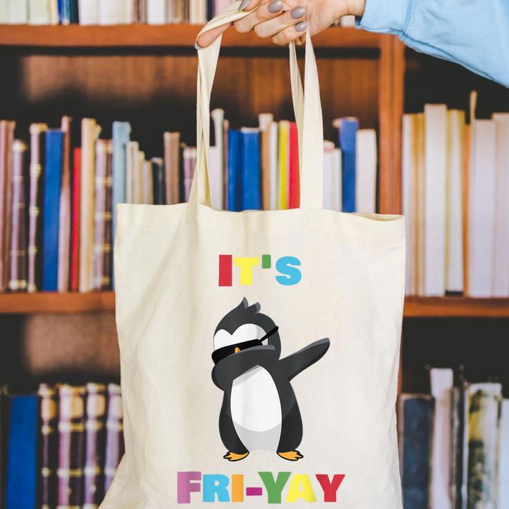 It's Fri-Yay Dabbing Penguin Friday Weekend Teacher Student Canvas Tote Bag, funny gift It's Fri-Yay Dabbing Penguin Friday Weekend Teacher Student Canvas Tote Bag, funny gift