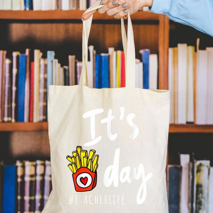 It's Fry Day Teacher Life Canvas Tote Bag, funny gift It's Fry Day Teacher Life Canvas Tote Bag, funny gift