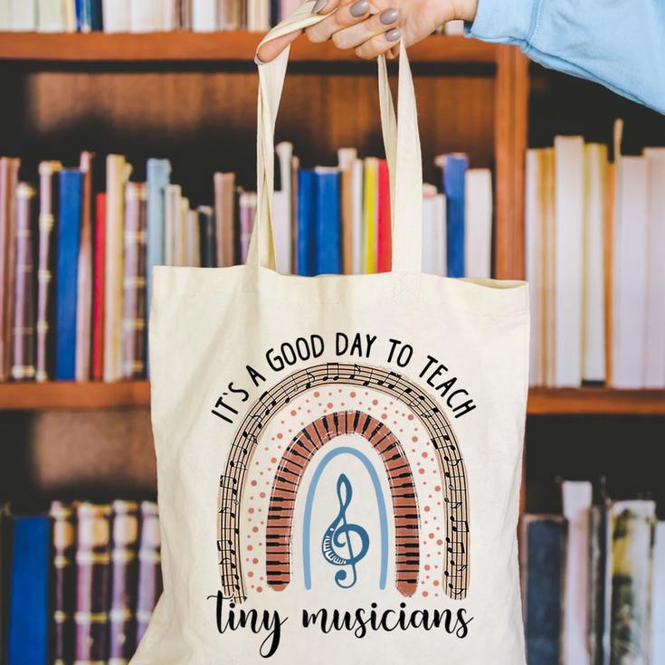 Its A Good Day To Teach Tiny Musicians Music Teacher Rainbow Canvas Tote Bag, funny gift Its A Good Day To Teach Tiny Musicians Music Teacher Rainbow Canvas Tote Bag, funny gift