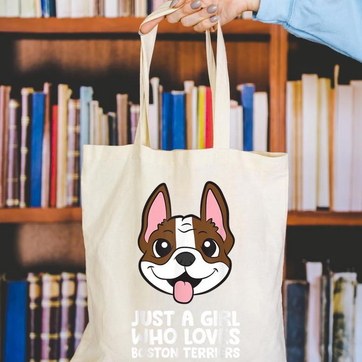 Just a Girl Who Loves Boston Terriers Canvas Tote Bag, funny gift
