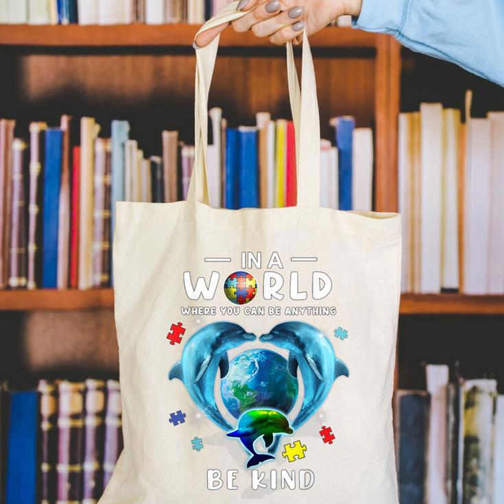 Be Kind Dolphin Autism Awareness Back To School Teacher Men Women Kids Canvas Tote Bag, funny gift Be Kind Dolphin Autism Awareness Back To School Teacher Men Women Kids Canvas Tote Bag, funny gift