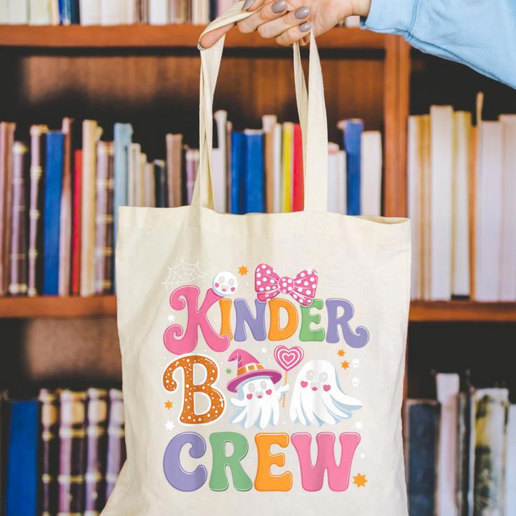 Kinder Boo Crew Kindergarten Teacher Student Halloween Canvas Tote Bag, funny gift