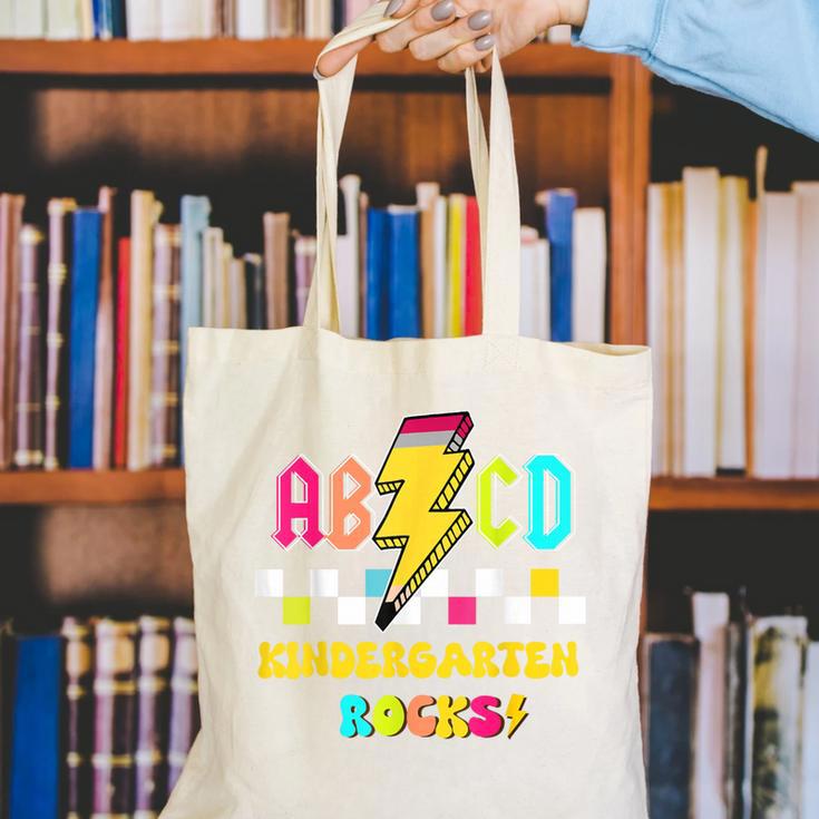 Kindergarten ABCD Rocks Teacher Student Back To School Canvas Tote Bag, funny gift