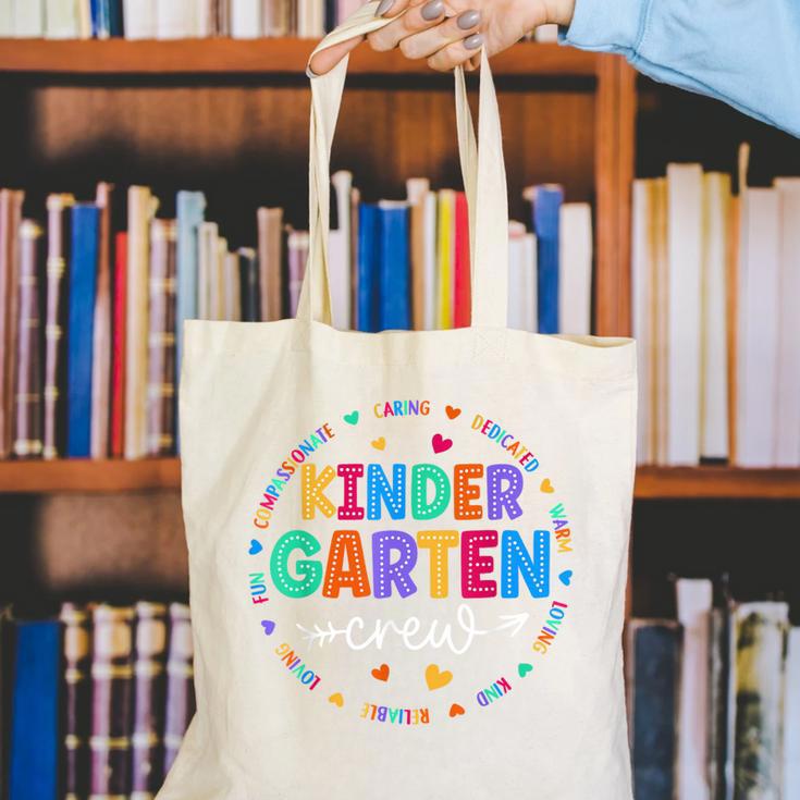 Kindergarten Crew Back To School Kindergarten Teacher Kids Canvas Tote Bag, funny gift Kindergarten Crew Back To School Kindergarten Teacher Kids Canvas Tote Bag, funny gift