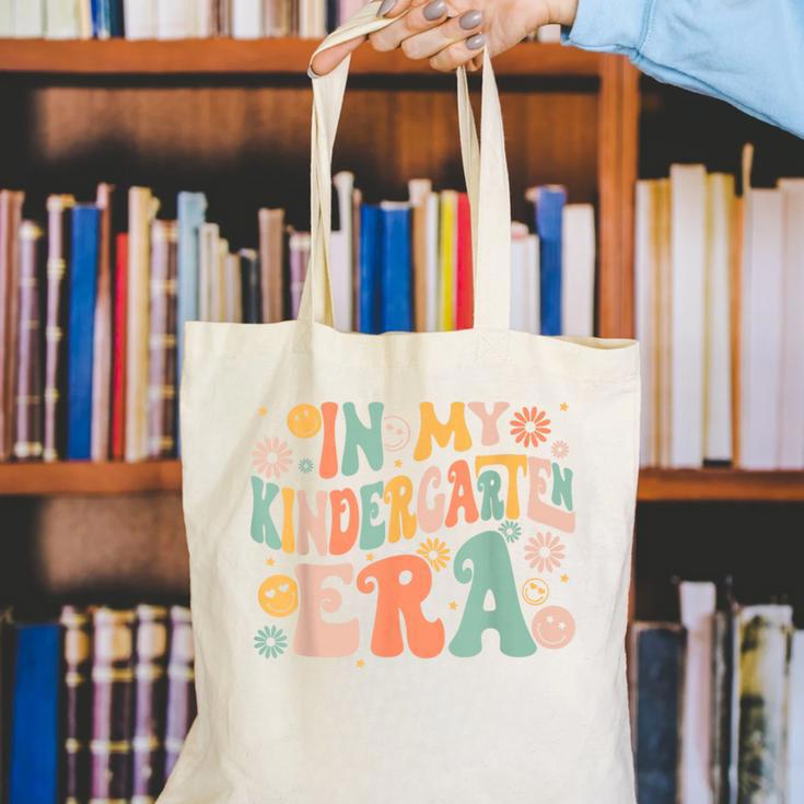 In My Kindergarten Era Retro Back To School Teacher Student Canvas Tote Bag, funny gift