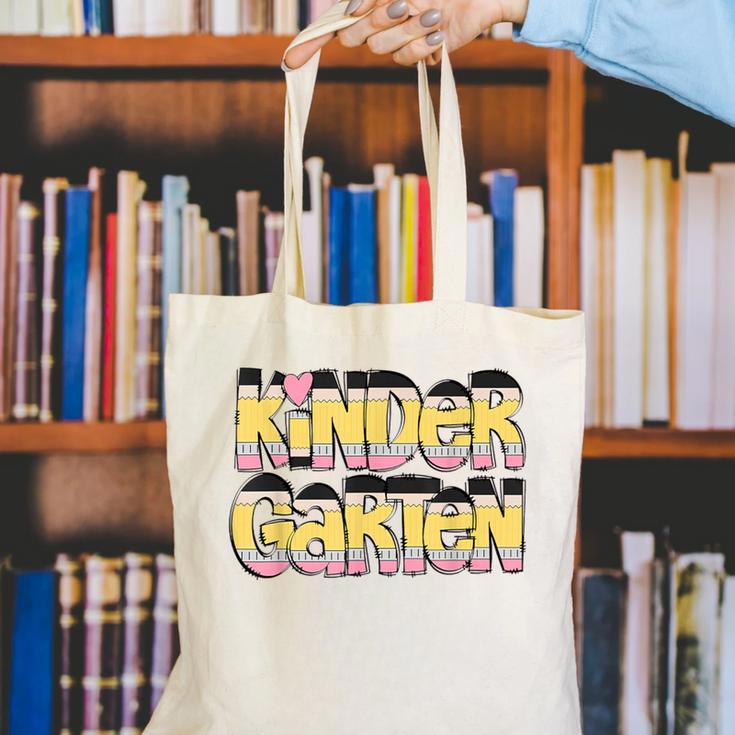Kindergarten Pencil First Day Of School Teacher Toddler Kids Canvas Tote Bag, funny gift