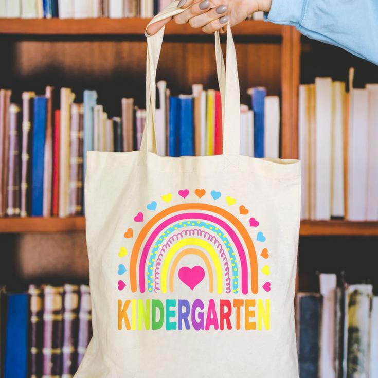 Kindergarten Rainbow Girls Boys Teacher Team Kinder Squad Canvas Tote Bag, funny gift Kindergarten Rainbow Girls Boys Teacher Team Kinder Squad Canvas Tote Bag, funny gift