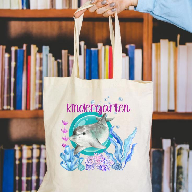 Kindergarten Teacher Dolphin Ocean Life Teaching Team Spirit Canvas Tote Bag, funny gift