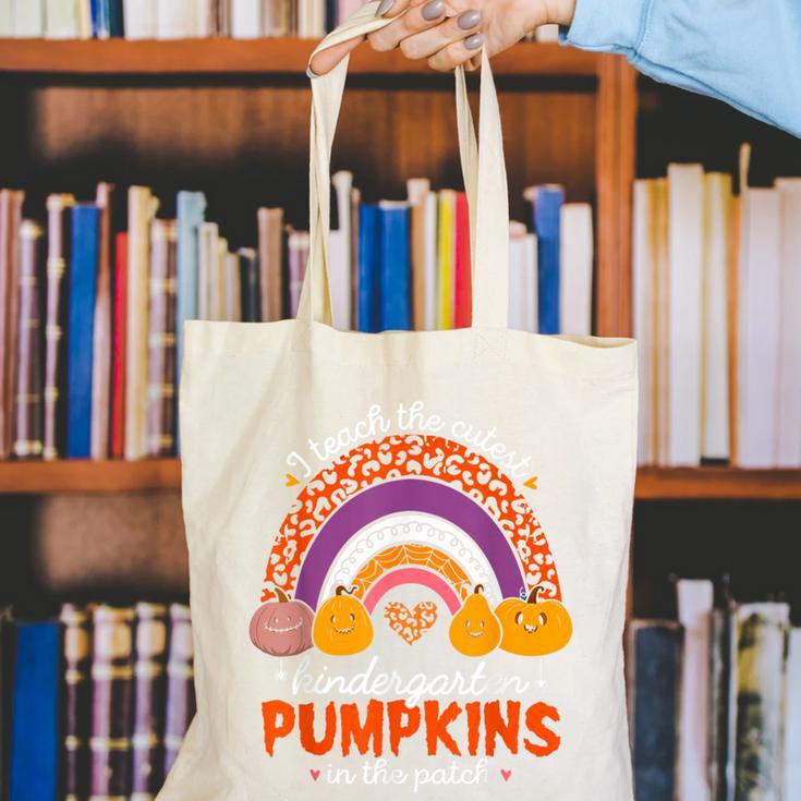Kindergarten Teacher Pumpkin Patch Cute Canvas Tote Bag, funny gift
