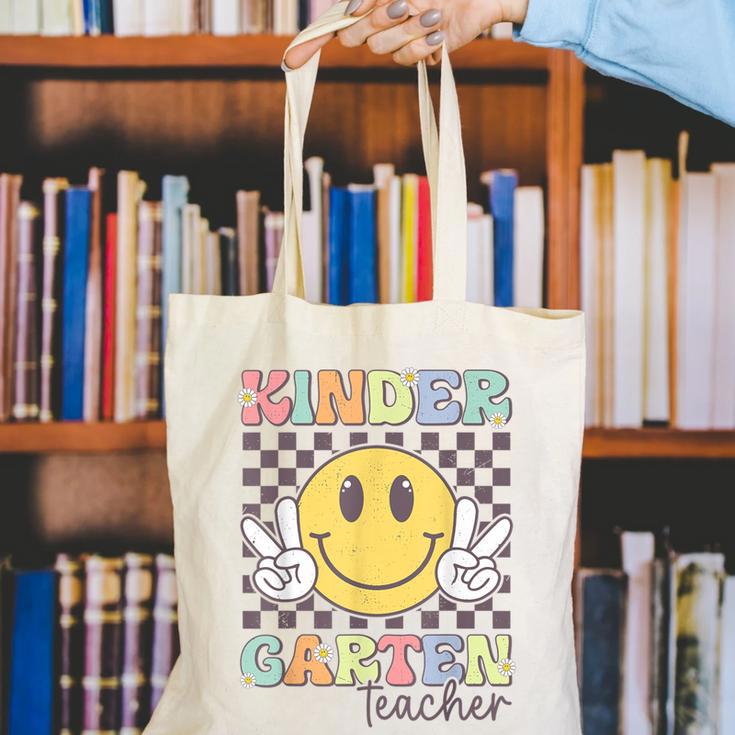 Kindergarten Teacher Team Hippie Smile Face Back To School Canvas Tote Bag, funny gift Kindergarten Teacher Team Hippie Smile Face Back To School Canvas Tote Bag, funny gift