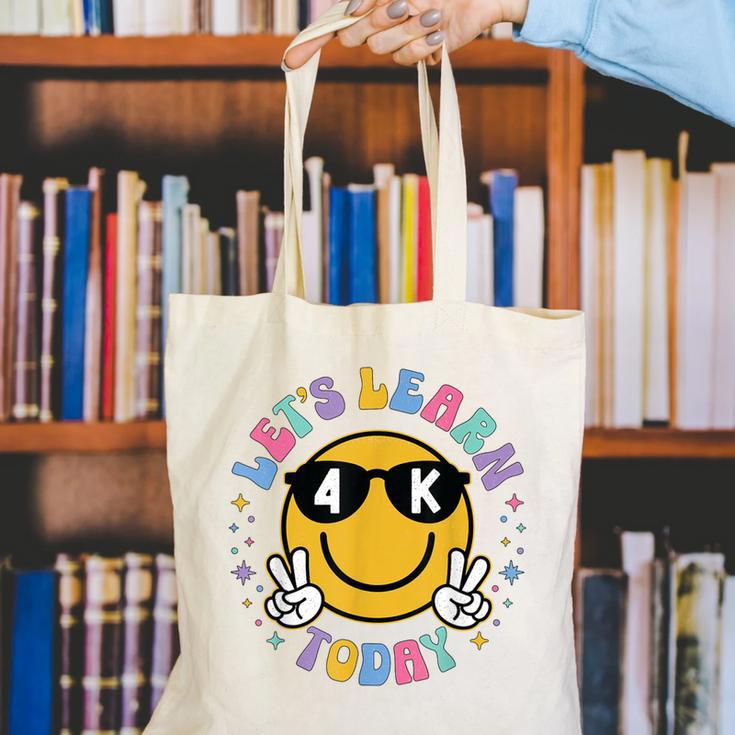 Lets Learn Today Shirt Smile Face 4K Teacher Back To School Canvas Tote Bag, funny gift Lets Learn Today Shirt Smile Face 4K Teacher Back To School Canvas Tote Bag, funny gift