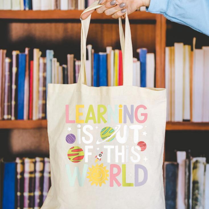 Learning Is Out Of This World Space Teacher Cute Groovy Canvas Tote Bag, Groovy Teacher Tote Bags, funny gift Learning Is Out Of This World Space Teacher Cute Groovy Canvas Tote Bag, Groovy Teacher Tote Bags, funny gift