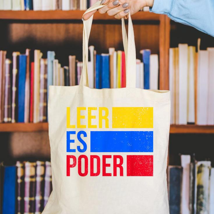Leer Es Poder Colombian Spanish Teacher Maestra Colombia Canvas Tote Bag, funny gift Leer Es Poder Colombian Spanish Teacher Maestra Colombia Canvas Tote Bag, funny gift