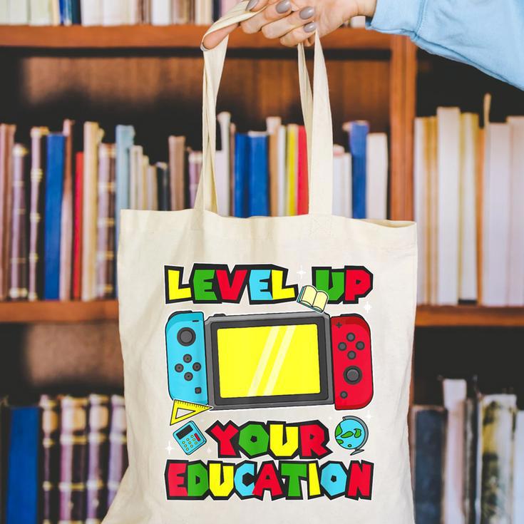 Level Up Your Education Gaming Inspired Teacher Gamers Canvas Tote Bag, funny gift Level Up Your Education Gaming Inspired Teacher Gamers Canvas Tote Bag, funny gift