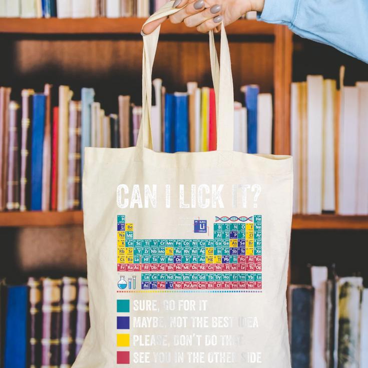 Can I Lick It Periodic Table Of Elements Science Teacher Canvas Tote Bag, Science Teacher Tote Bags, funny gift Can I Lick It Periodic Table Of Elements Science Teacher Canvas Tote Bag, Science Teacher Tote Bags, funny gift