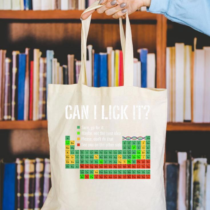Can I Lick It Periodic Table Science Teacher Student Canvas Tote Bag, Science Teacher Tote Bags, funny gift Can I Lick It Periodic Table Science Teacher Student Canvas Tote Bag, Science Teacher Tote Bags, funny gift