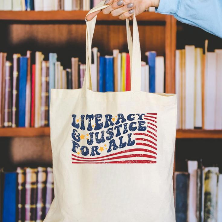 Literacy Justice For All Teacher Canvas Tote Bag, funny gift Literacy Justice For All Teacher Canvas Tote Bag, funny gift