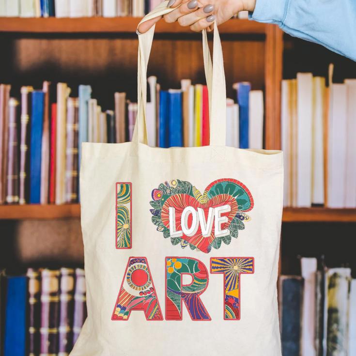I Love Art Artist Painter Colorful Painting Art Teacher Canvas Tote Bag, funny gift I Love Art Artist Painter Colorful Painting Art Teacher Canvas Tote Bag, funny gift