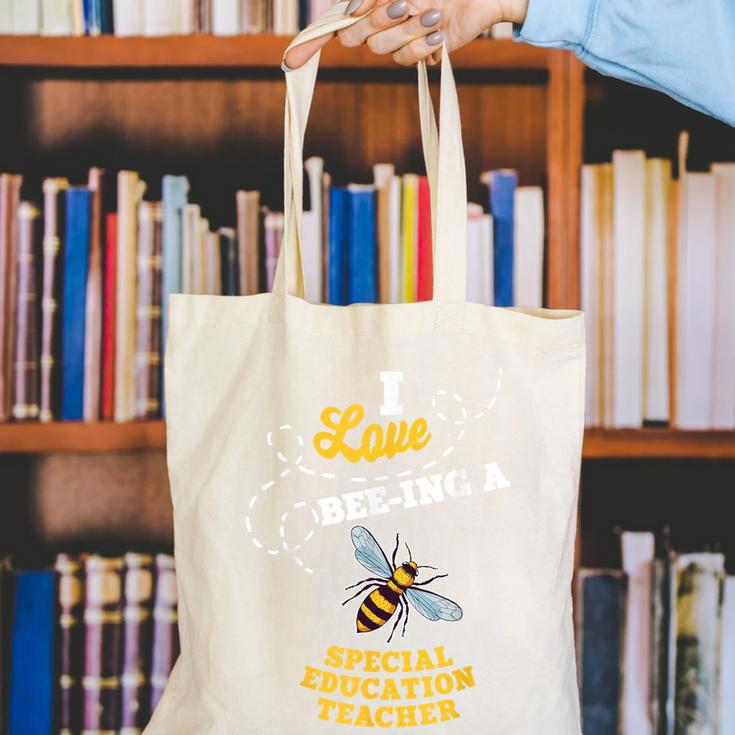 I Love Bee-Ing A Special Education Teacher Honey Bee Job For Men Women Canvas Tote Bag, funny gift I Love Bee-Ing A Special Education Teacher Honey Bee Job For Men Women Canvas Tote Bag, funny gift