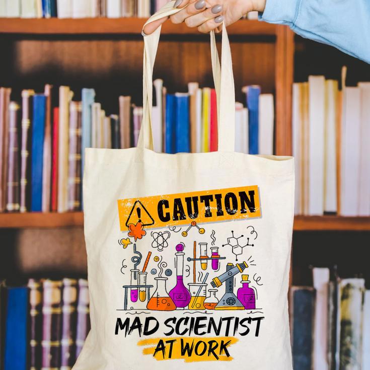 Mad Scientist Halloween Costume Science Teacher Canvas Tote Bag, Science Teacher Tote Bags, funny gift