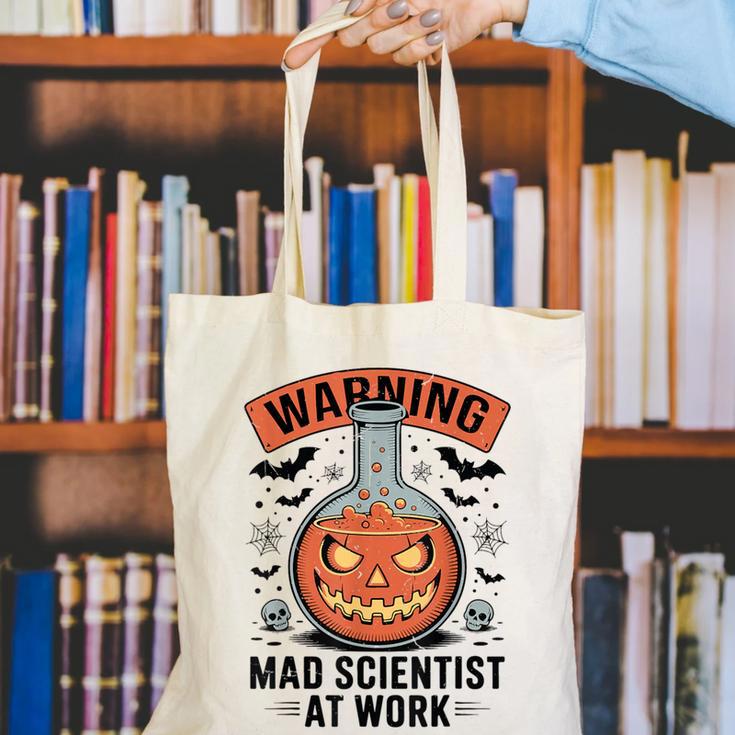 Mad Scientist Pumpkin Science Teacher Halloween Costume Kids Canvas Tote Bag, Science Teacher Tote Bags, funny gift