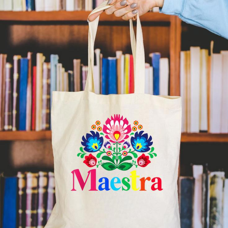 Maestra Proud Spanish Teacher Bilingual Teacher Latina Canvas Tote Bag, funny gift Maestra Proud Spanish Teacher Bilingual Teacher Latina Canvas Tote Bag, funny gift