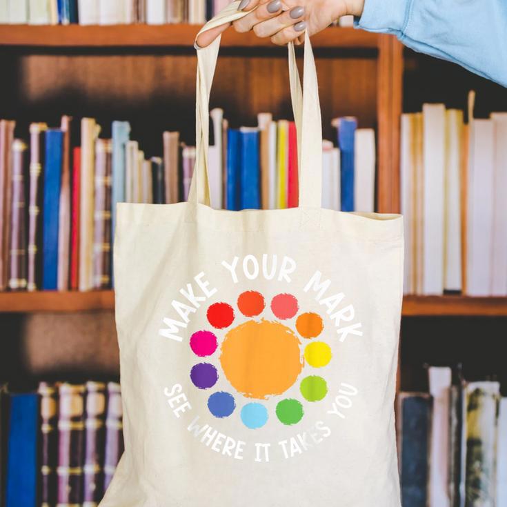 Make Your Mark For a International Dot Day Teacher Dot Lover Canvas Tote Bag, funny gift Make Your Mark For a International Dot Day Teacher Dot Lover Canvas Tote Bag, funny gift