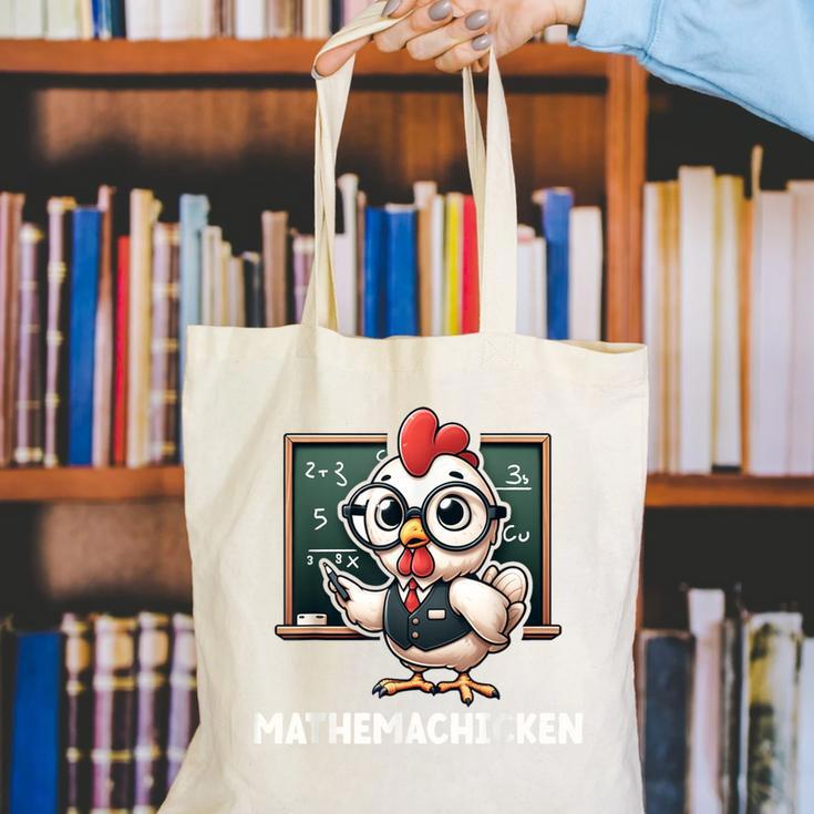 Math Teacher Chicken Mathemachicken Pun Canvas Tote Bag, funny gift Math Teacher Chicken Mathemachicken Pun Canvas Tote Bag, funny gift