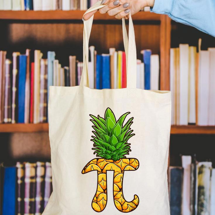 Math Teacher Hawaiian Shirts Pineapple Pi Day Symbol Canvas Tote Bag, funny gift