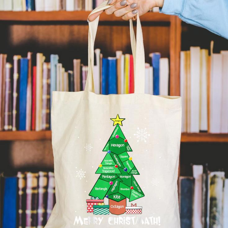 Math Teacher Polygon Christmas Tree Geometry Merry Christmas Canvas Tote Bag, funny gift Math Teacher Polygon Christmas Tree Geometry Merry Christmas Canvas Tote Bag, funny gift