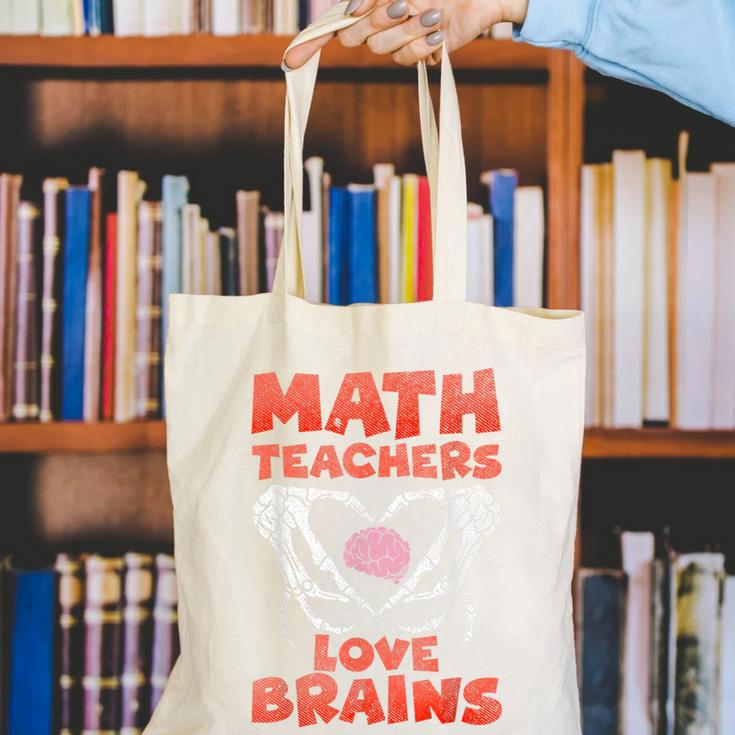 Math Teachers Love Brains Scary Halloween Men Women Canvas Tote Bag, funny gift Math Teachers Love Brains Scary Halloween Men Women Canvas Tote Bag, funny gift