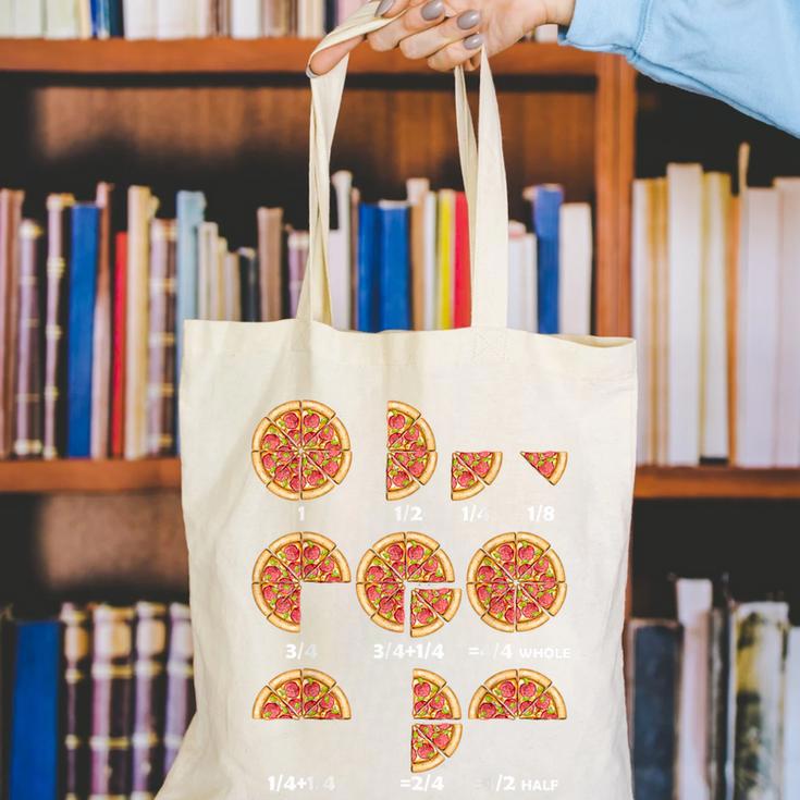 Maths Day Costume Idea Kids Teachers Pizza Slice Fraction Canvas Tote Bag, funny gift Maths Day Costume Idea Kids Teachers Pizza Slice Fraction Canvas Tote Bag, funny gift