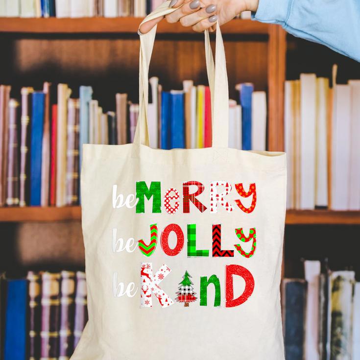 Be Merry Be Jolly Be Kind Merry Christmas Teacher Xmas Pjs Canvas Tote Bag, funny gift Be Merry Be Jolly Be Kind Merry Christmas Teacher Xmas Pjs Canvas Tote Bag, funny gift