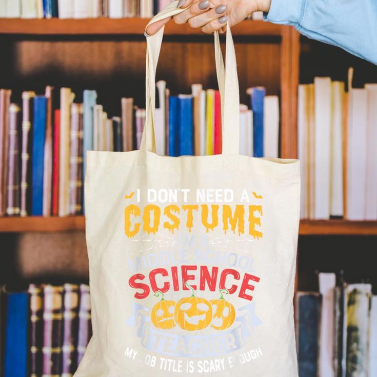 Middle School Science Teacher Halloween Costume For Men Women Canvas Tote Bag, Science Teacher Tote Bags, funny gift Middle School Science Teacher Halloween Costume For Men Women Canvas Tote Bag, Science Teacher Tote Bags, funny gift