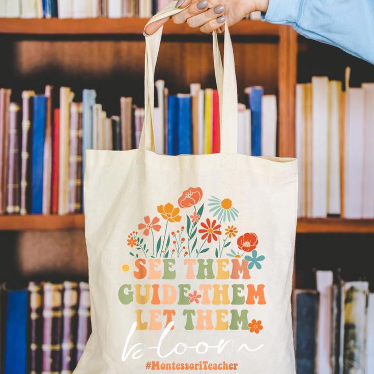 Montessori Teacher Canvas Tote Bag, funny gift Montessori Teacher Canvas Tote Bag, funny gift