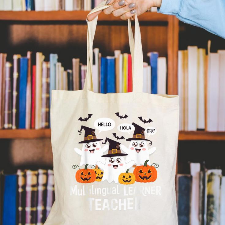 Multilingual Learner Teacher Spooky Halloween ESL Teacher Canvas Tote Bag, Esl Teacher Tote Bags, funny gift Multilingual Learner Teacher Spooky Halloween ESL Teacher Canvas Tote Bag, Esl Teacher Tote Bags, funny gift