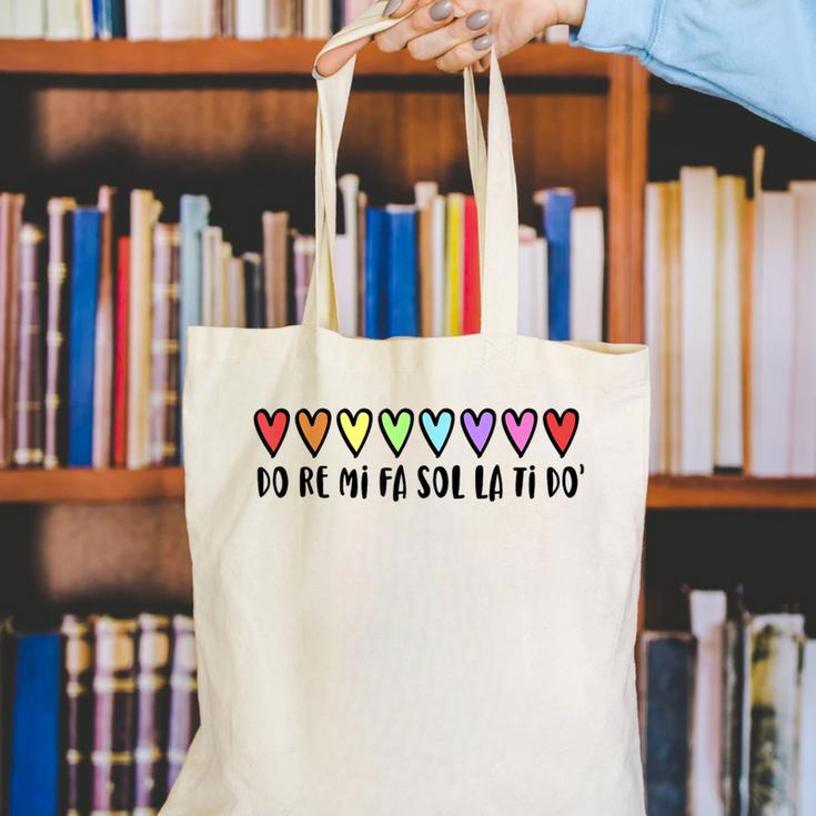 Music Teacher Hearts Music Teaching Canvas Tote Bag, funny gift