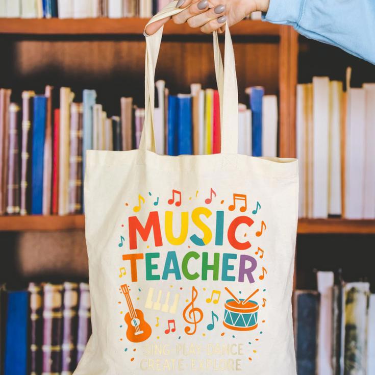 Music Teacher Music Sing Play Dance Choir Piano Canvas Tote Bag, funny gift