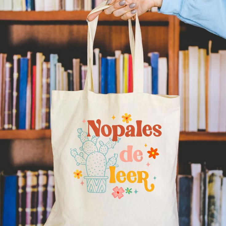 Nopales De Leer Spanish Teacher Maestra Cactus Bilingual Canvas Tote Bag, funny gift Nopales De Leer Spanish Teacher Maestra Cactus Bilingual Canvas Tote Bag, funny gift