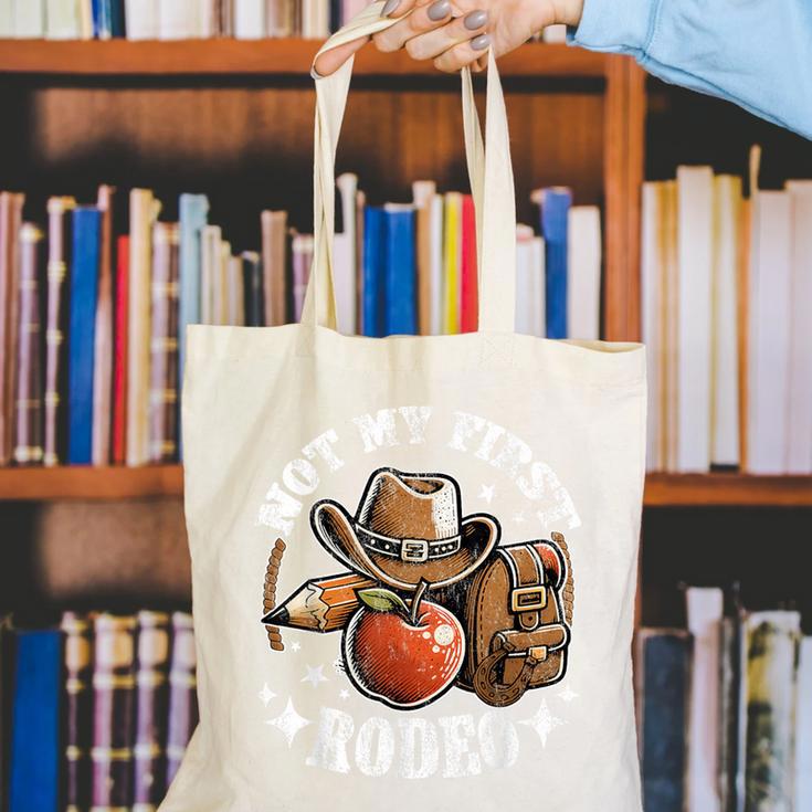 Not My First Rodeo Back To School Teacher Canvas Tote Bag, funny gift