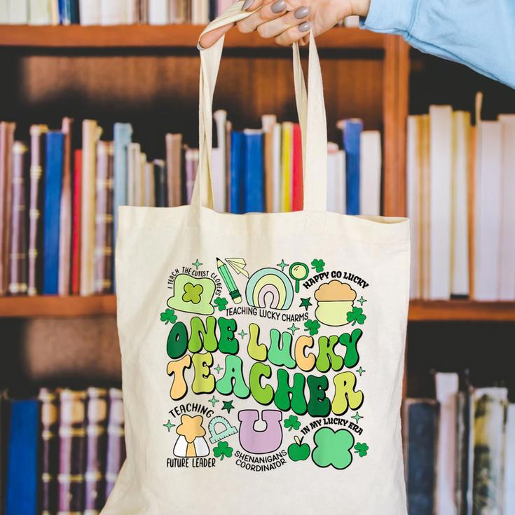 One Lucky Teacher St Patrick's Day Irish Teacher Lucky Era Canvas Tote Bag, funny gift One Lucky Teacher St Patrick's Day Irish Teacher Lucky Era Canvas Tote Bag, funny gift