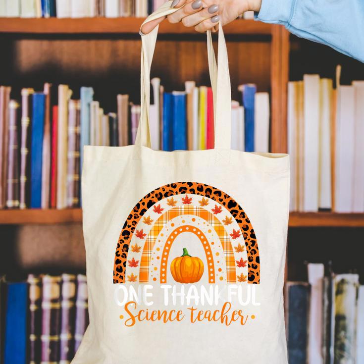 One Thankful Science Teacher Rainbow Boho Fall Thanksgiving Canvas Tote Bag, Science Teacher Tote Bags, funny gift One Thankful Science Teacher Rainbow Boho Fall Thanksgiving Canvas Tote Bag, Science Teacher Tote Bags, funny gift