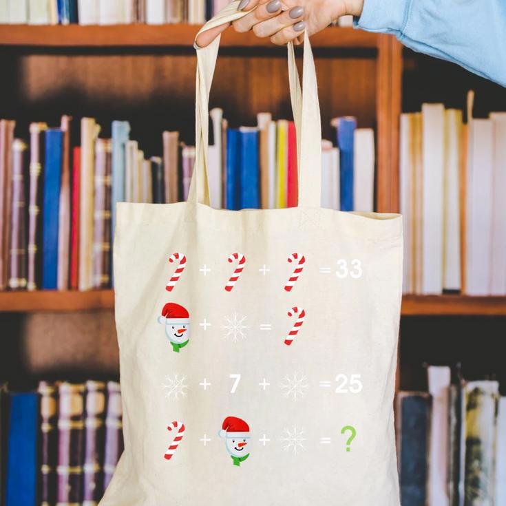 Order Of Operations Quiz Math Teacher Christmas Canvas Tote Bag, funny gift