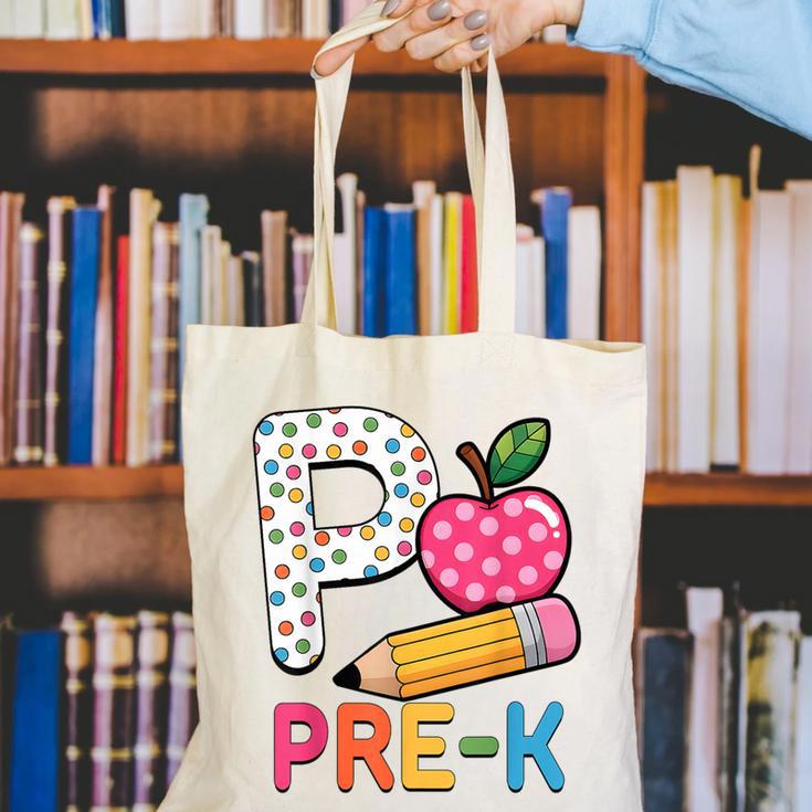 P Is For Pre K Teacher Student Pencil Apple Back To School Canvas Tote Bag, funny gift P Is For Pre K Teacher Student Pencil Apple Back To School Canvas Tote Bag, funny gift