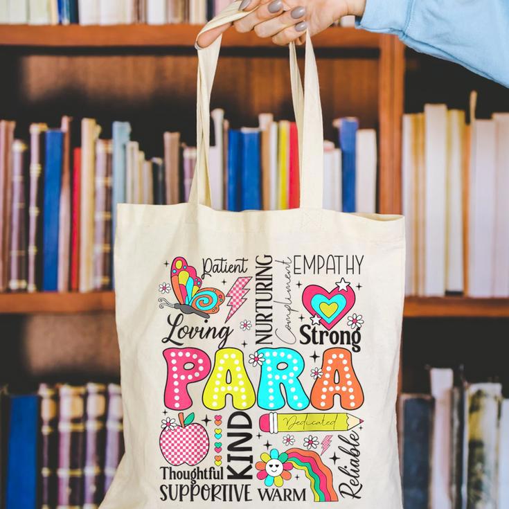 Para Paraprofessional Paraeducator Teacher Back To School Canvas Tote Bag, funny gift