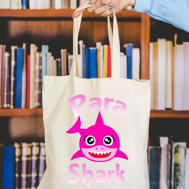 Para Shark Paraprofessional Female Teacher Canvas Tote Bag, funny gift Para Shark Paraprofessional Female Teacher Canvas Tote Bag, funny gift