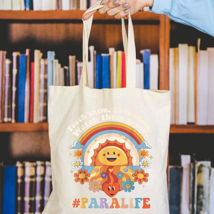 Paraprofessional Para Life Sun Flower Teacher Back To School Canvas Tote Bag, funny gift